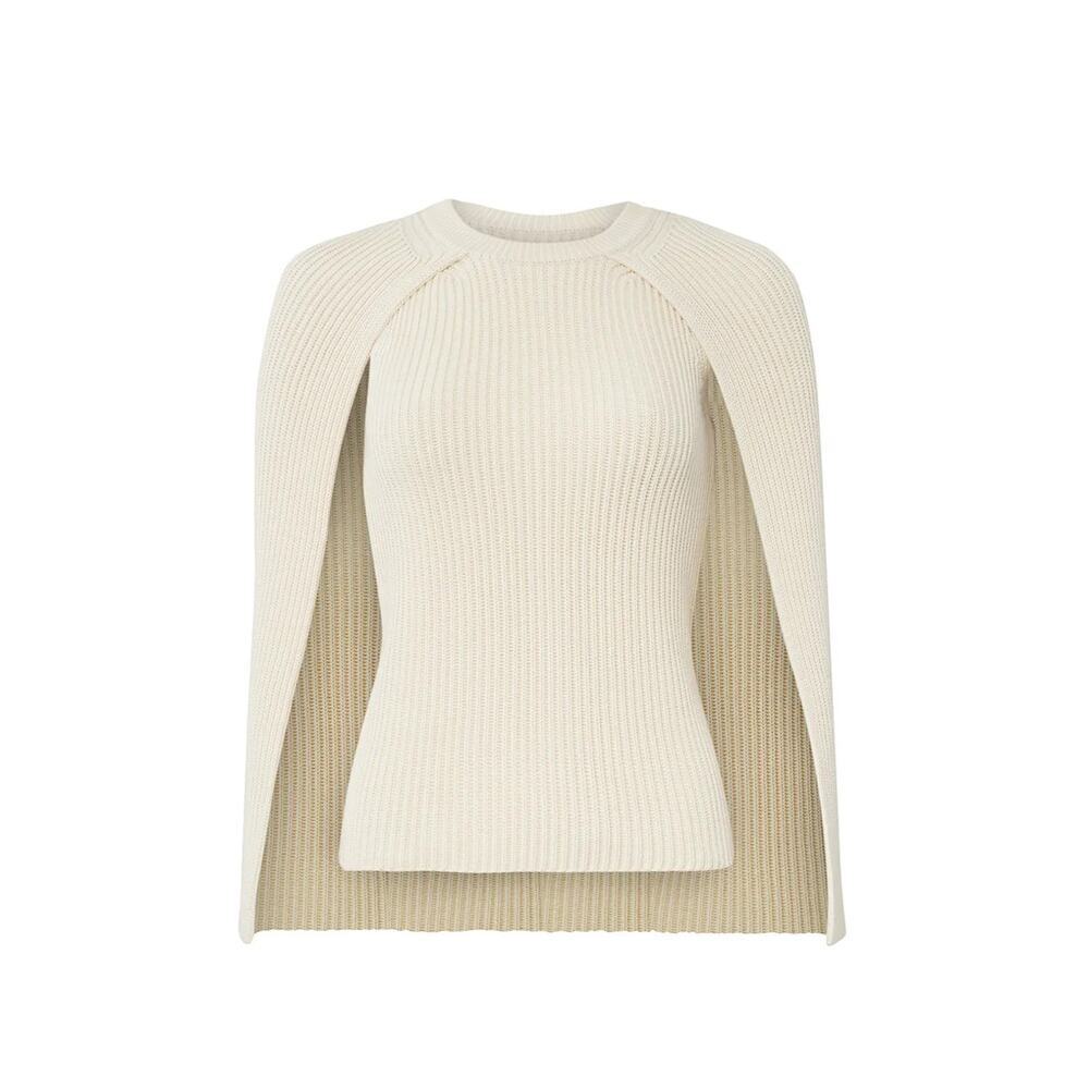 Dreyden Ivory Rhye Pullover Cape Cotton Sweater Size Medium